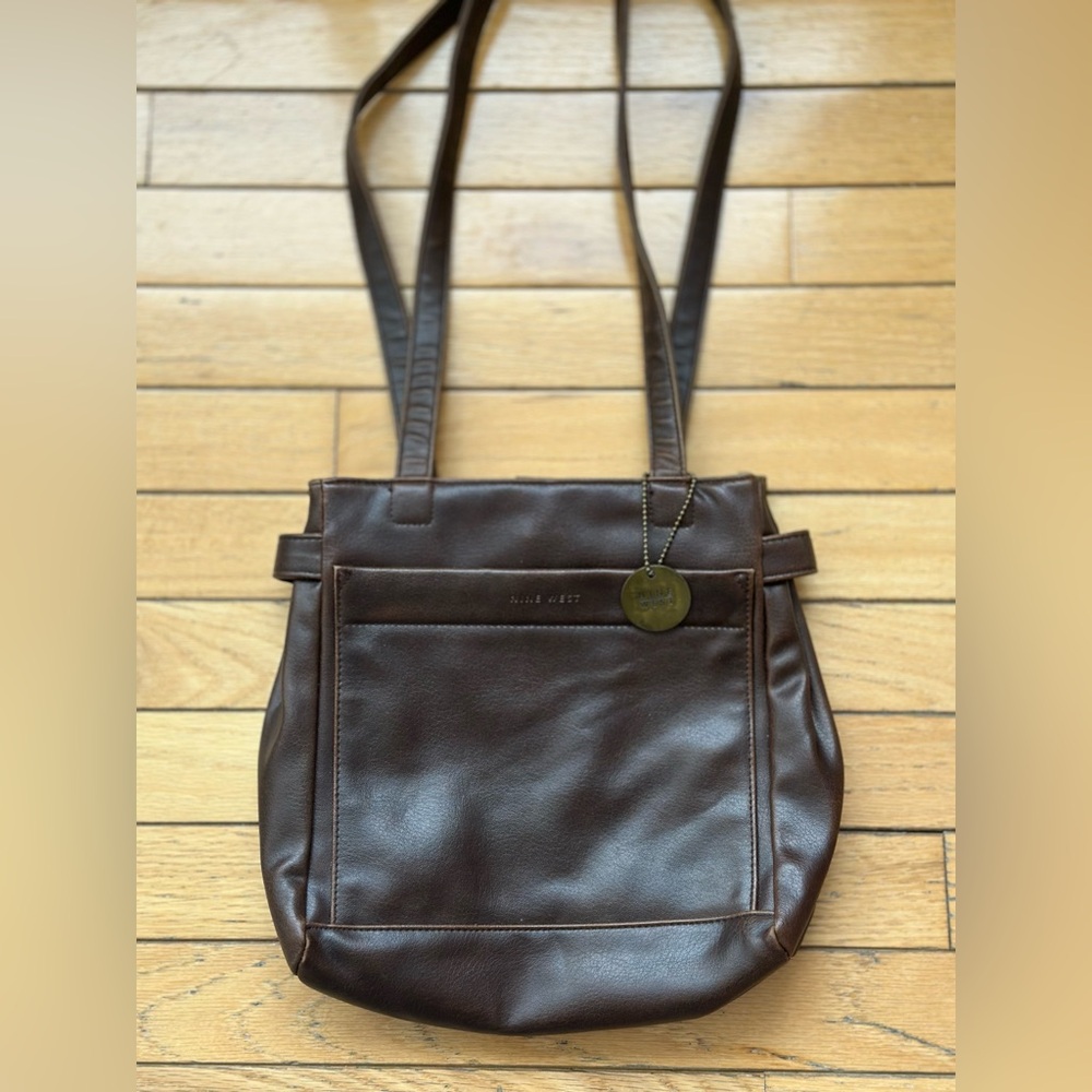 Y2K Nine West Brown Leather Shoulder Bag